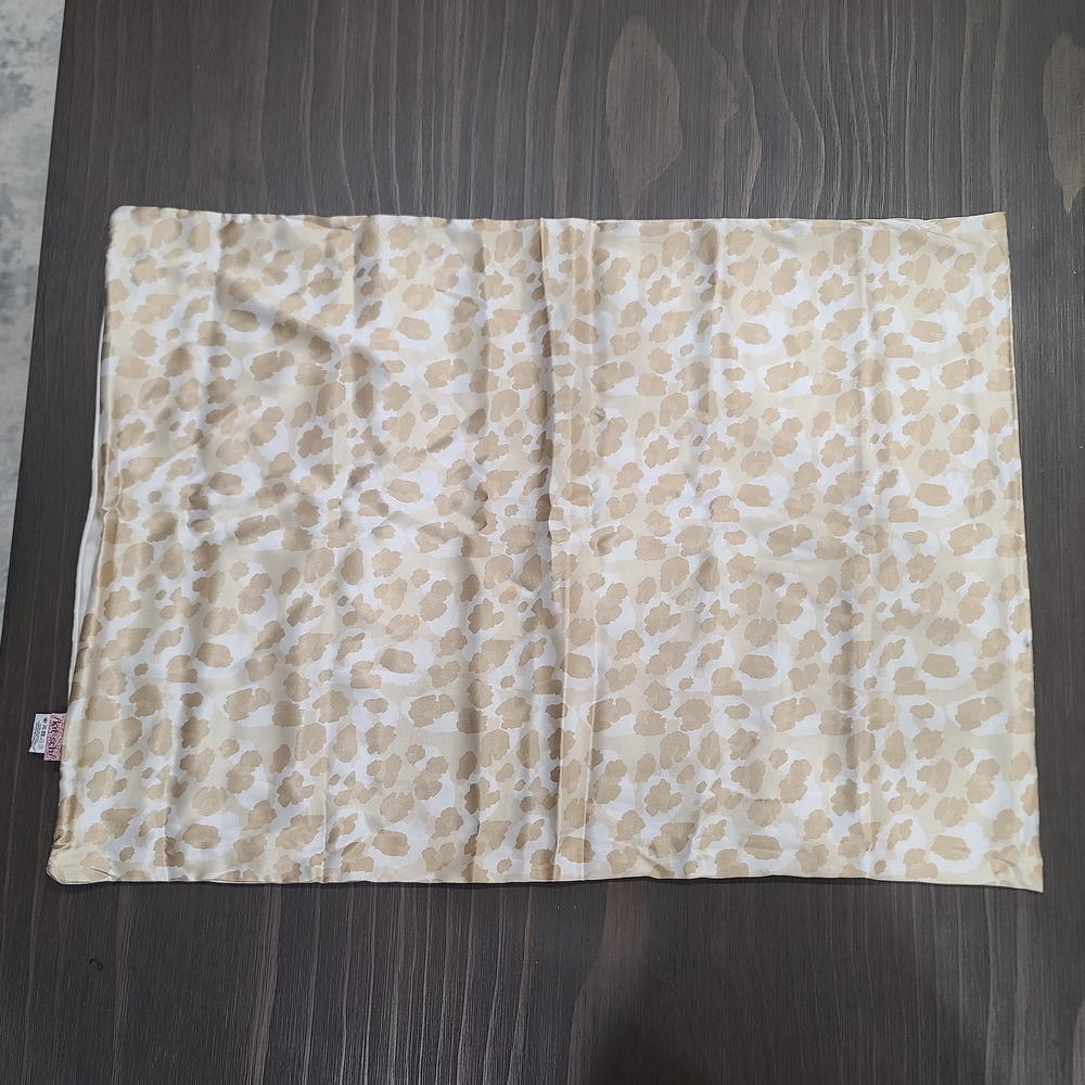 Kitsch Beige and White Animal Print Satin Polyester Pillow Case